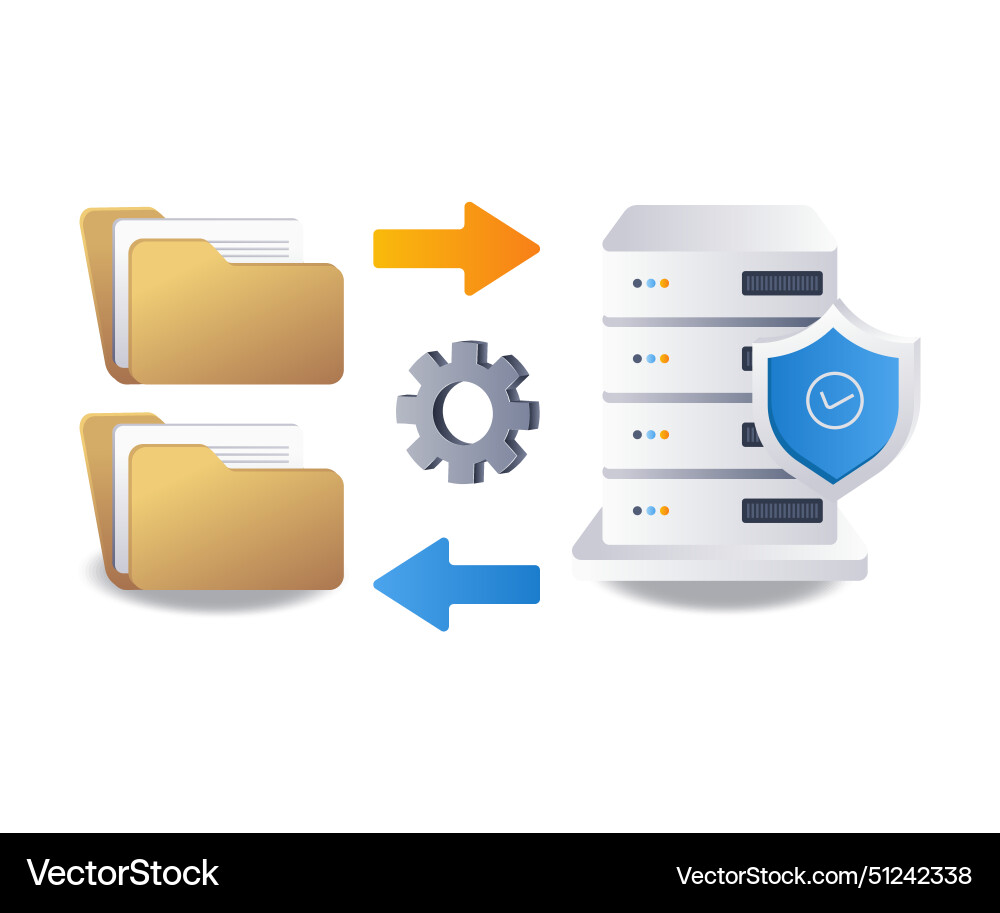 Saving folder data with technology server Saving folder data with technology server vector image