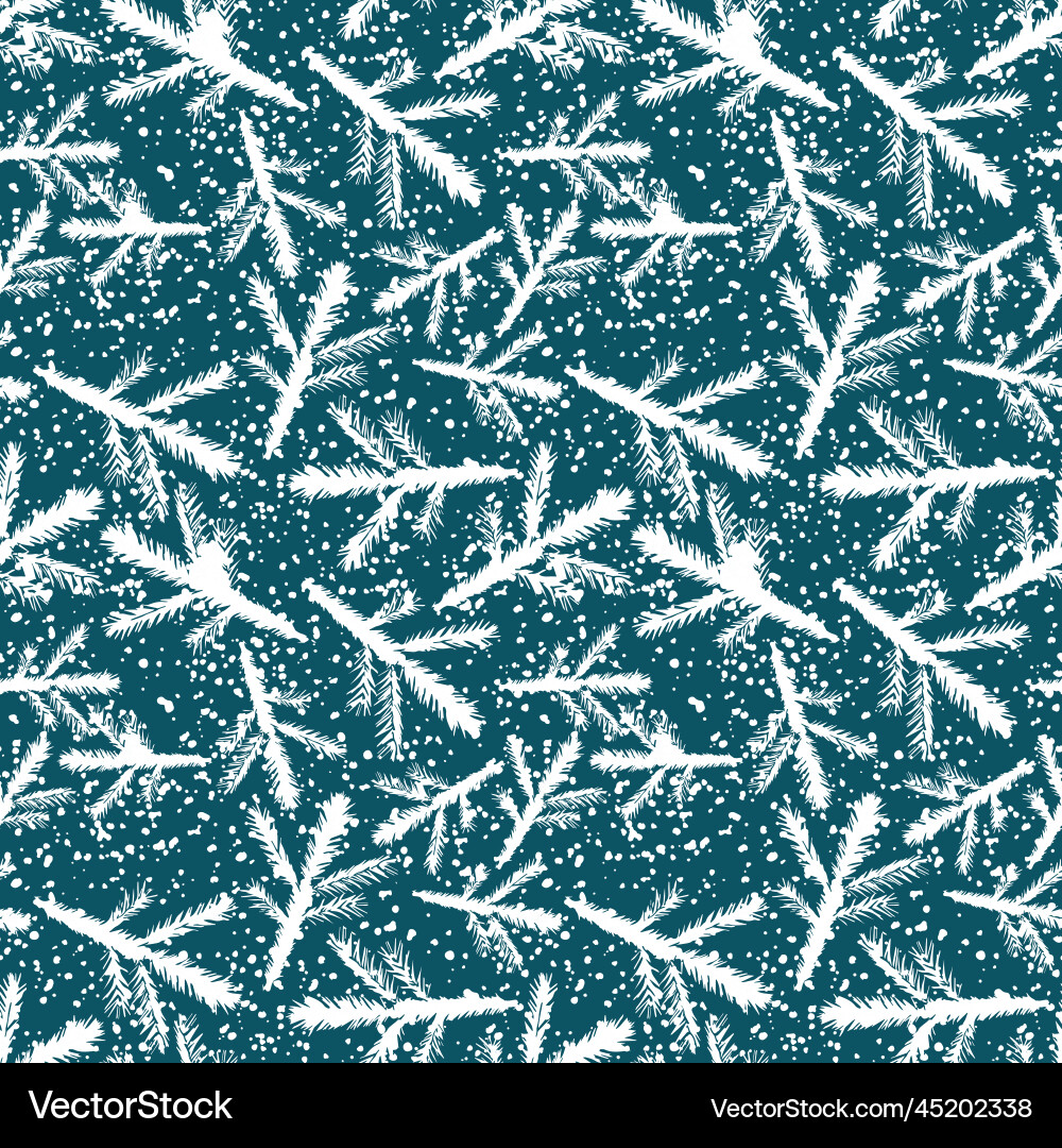 Seamless spruce branch pattern vector image