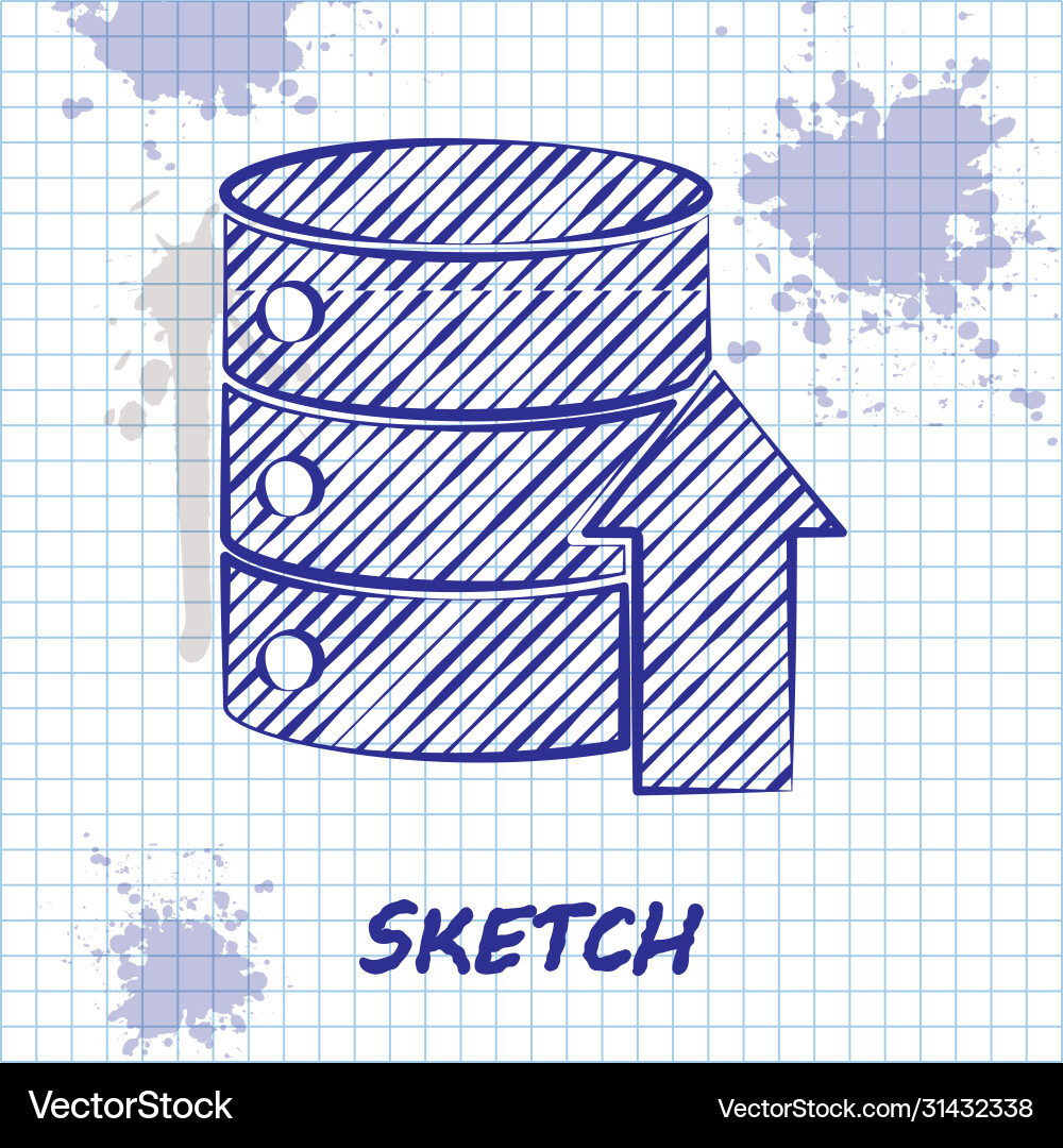 Sketch line Server Daten Web-Hosting-Symbol Sketch line Server Daten Web-Hosting-Symbol vektorbild