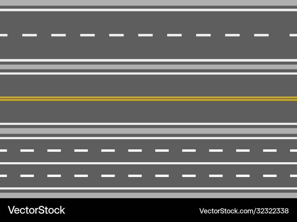 Straight roads isolated Royalty Free Vector Image