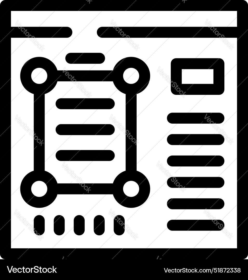 Web design project with wireframe and interface Web design project with wireframe and interface vector image