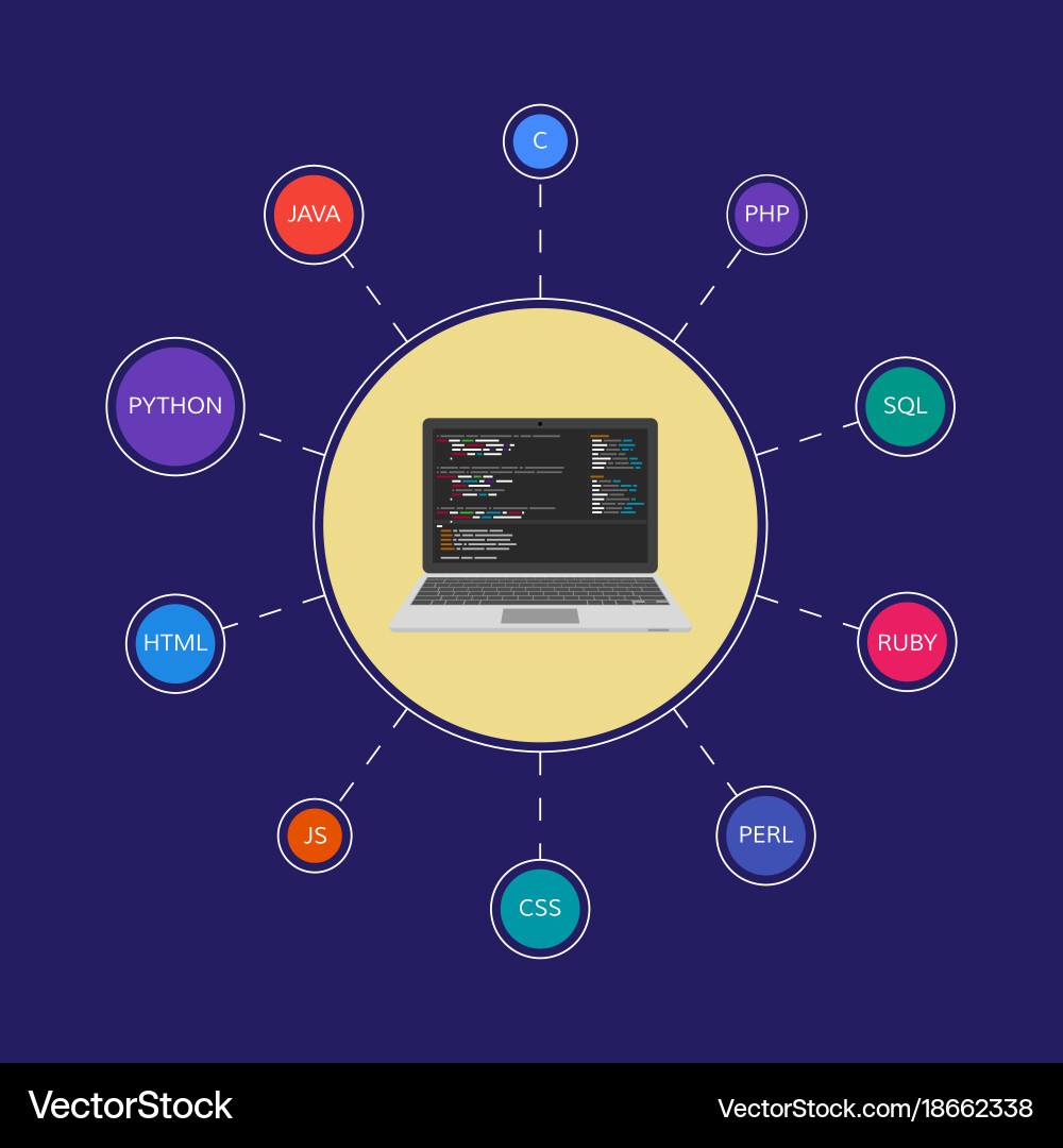 Web Development Concepts Infographic Vector Image