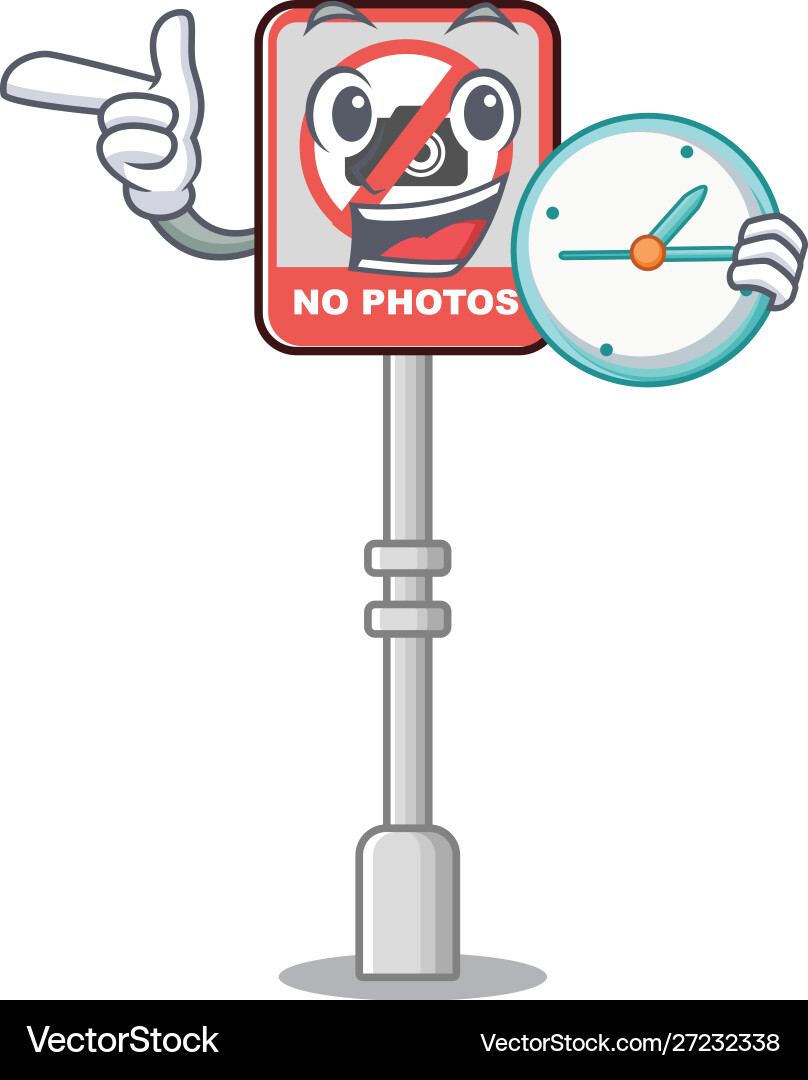 With clock no camera character shape Vector Image