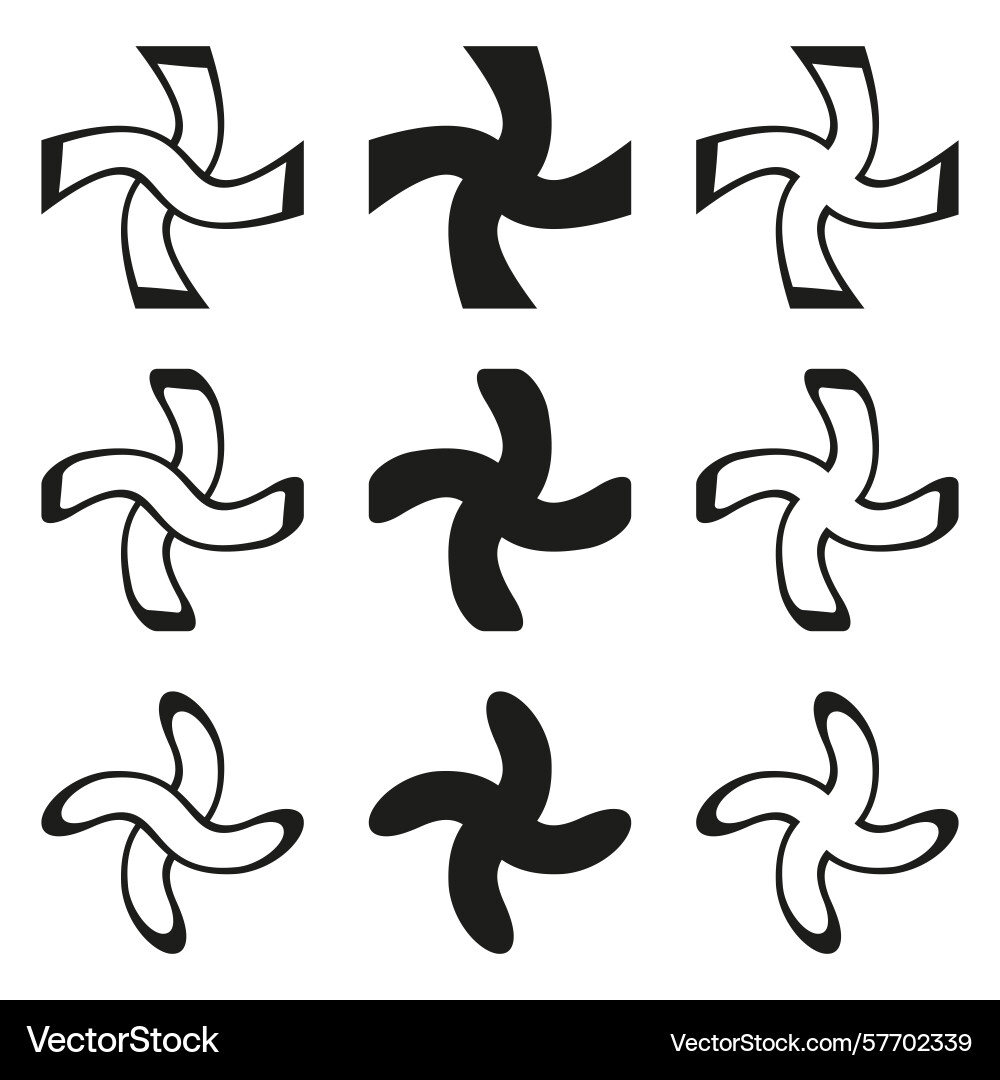 Abstract propeller shapes dynamic swirling Abstract propeller shapes dynamic swirling vector image