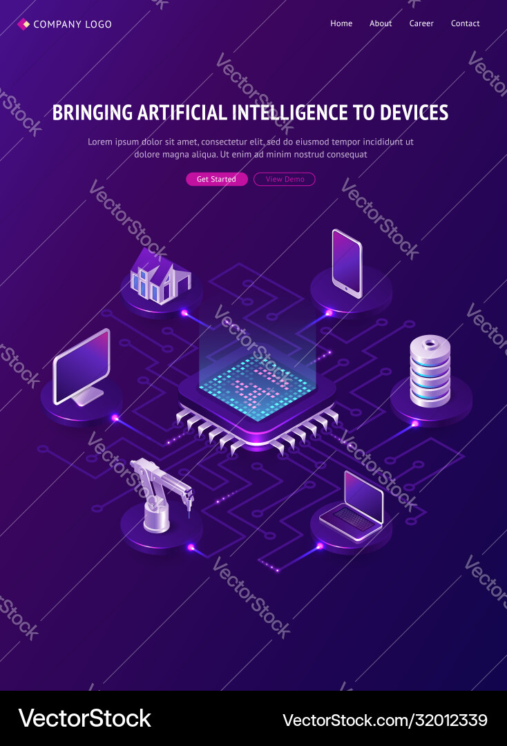 AI Smart Devices Isometric vector image