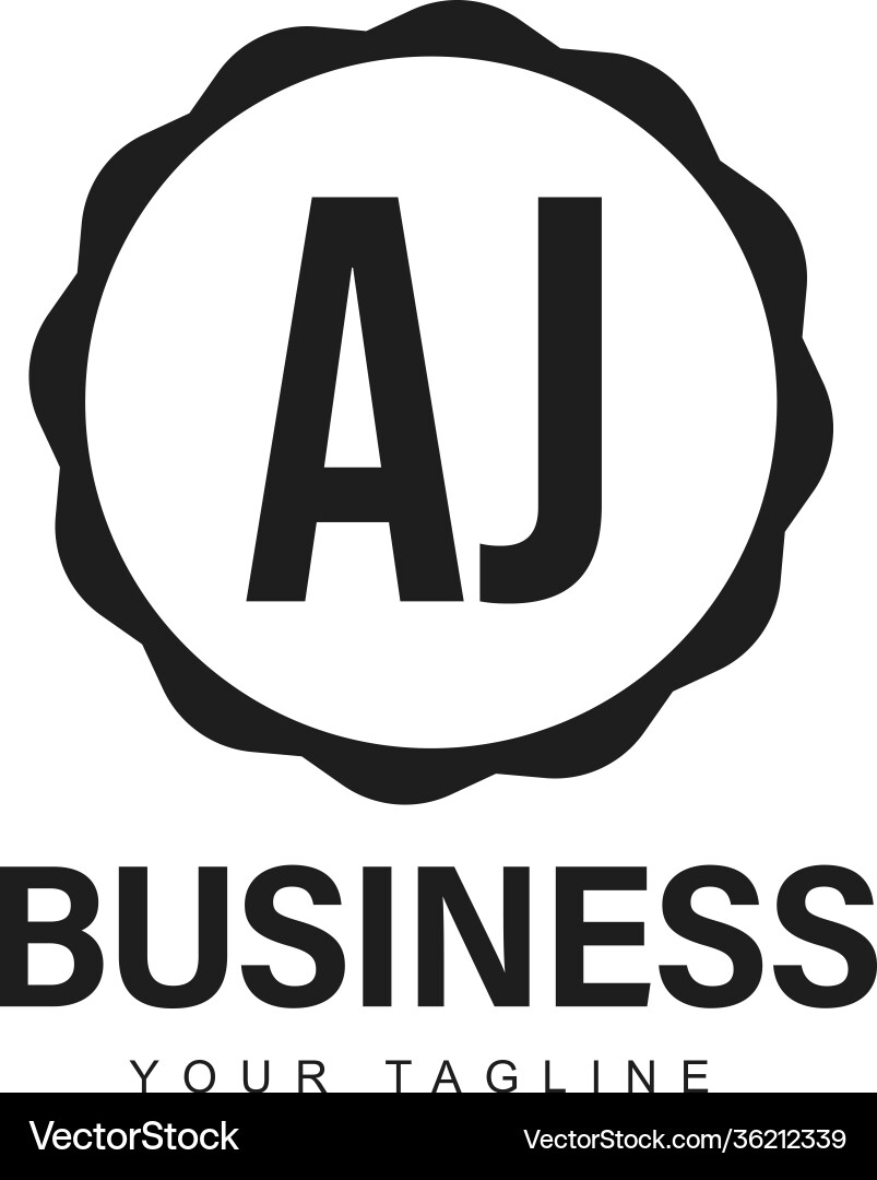 Aj initial a logo design with abstract style Aj initial a logo design with abstract style Vector Image