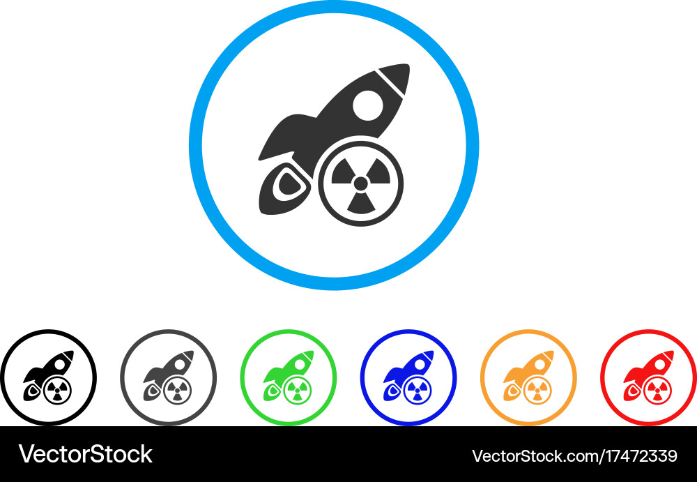 Atomic rocket science rounded icon Vector Image