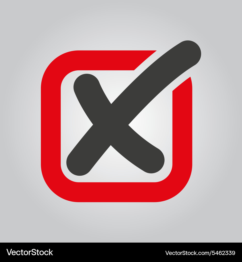 Überprüfen Sie Icon Checkmark und Checkbox keine Abstimmung vektorbild