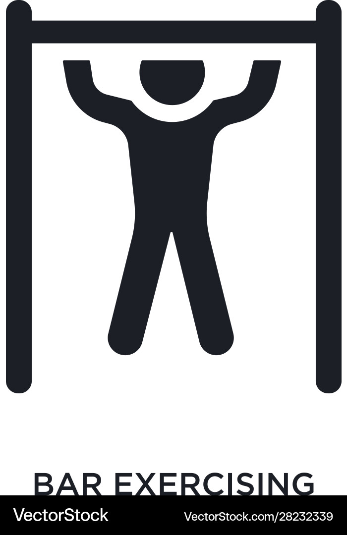 Black bar exercising isolated icon simple element vector image