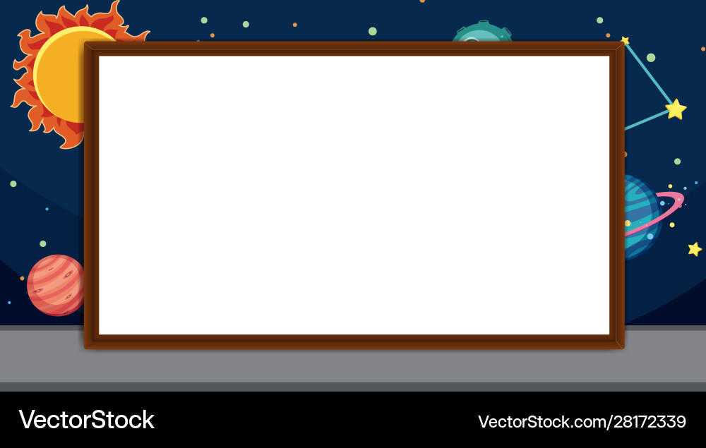Border template with stars in space background Border template with stars in space background vector image