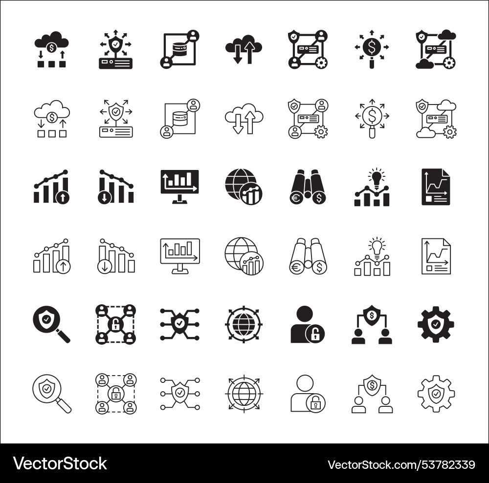 Business data statistic and security related icon Vector Image