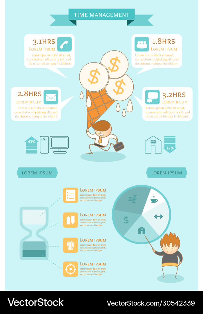Business Infografik Zeitmanagement Business Infografik Zeitmanagement vektorbild