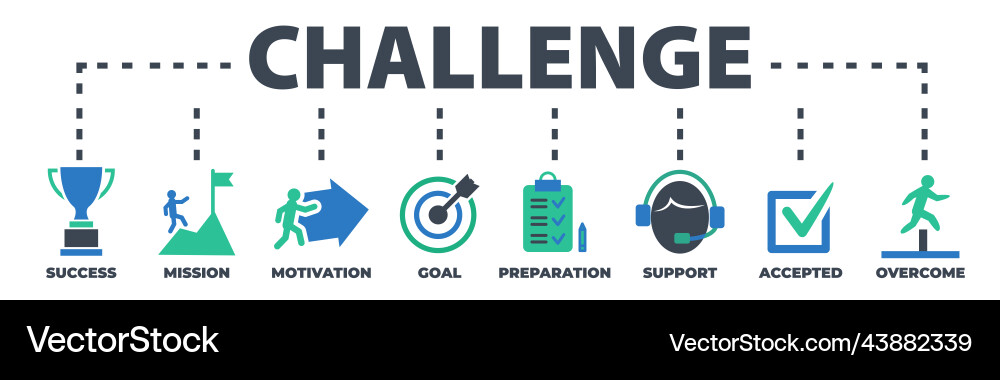 Challenge concept with icons and signs Challenge concept with icons and signs vector image