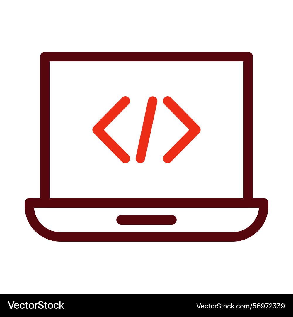 Coding thick line two color icons for personal vector image