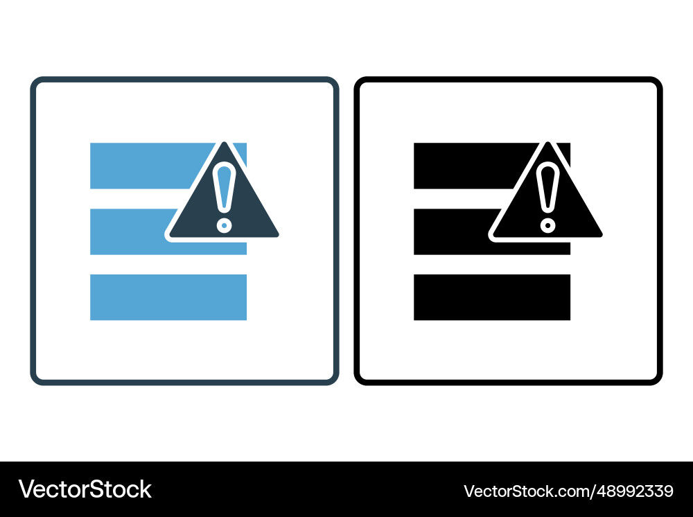 Data error icon hard drive with exclamation mark Vector Image