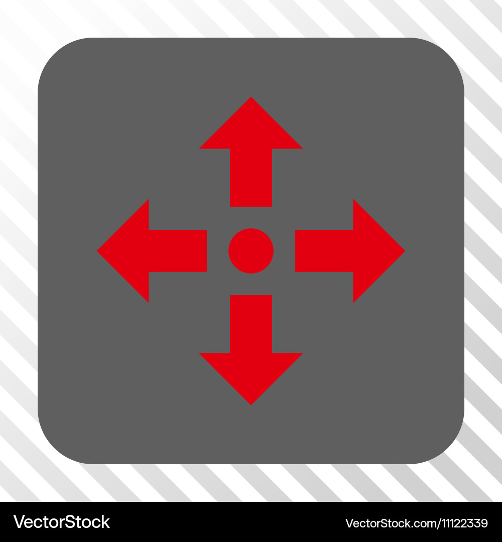 Expand arrows rounded square button vector image