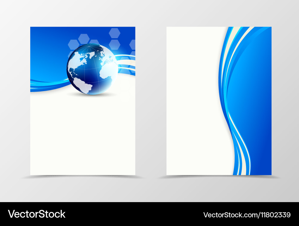Front and back digital flyer template design vector image