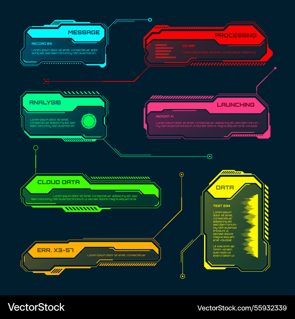 Futuristic hud or ui elements sci-fi user Futuristic hud or ui elements sci-fi user vector image