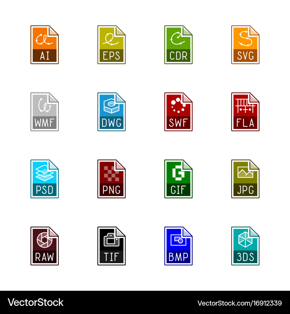 Icon Set - File Formats vector image