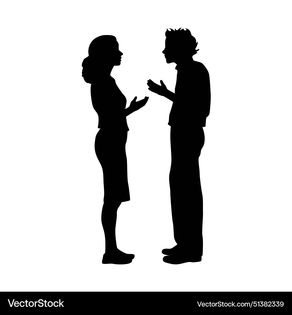 Man and woman talking each other smiling Vector Image
