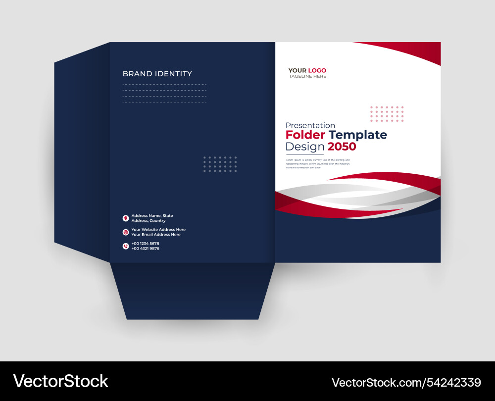 Modern presentation folder template Vector Image