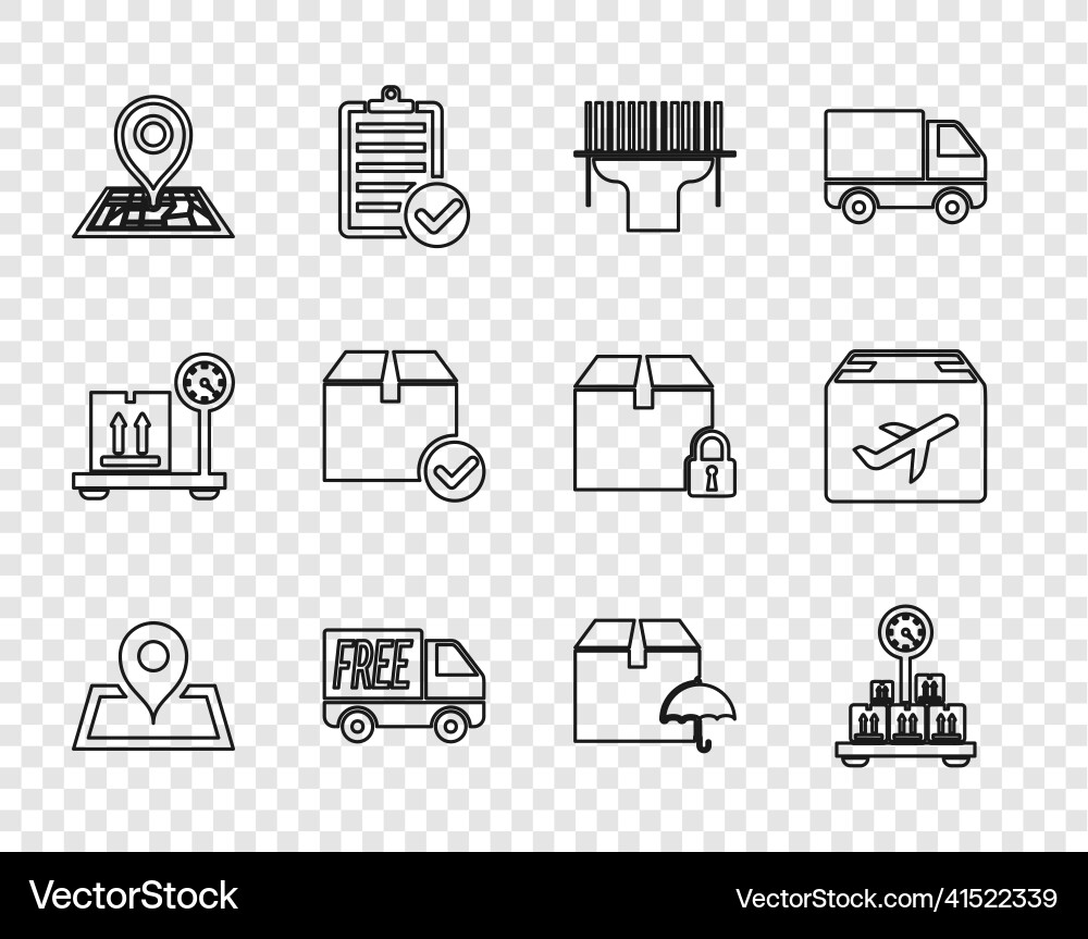 Set line placeholder on map scale with cardboard Set line placeholder on map scale with cardboard vector image
