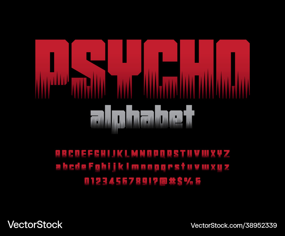 Sliced Font Set - Abstract Typography vector image