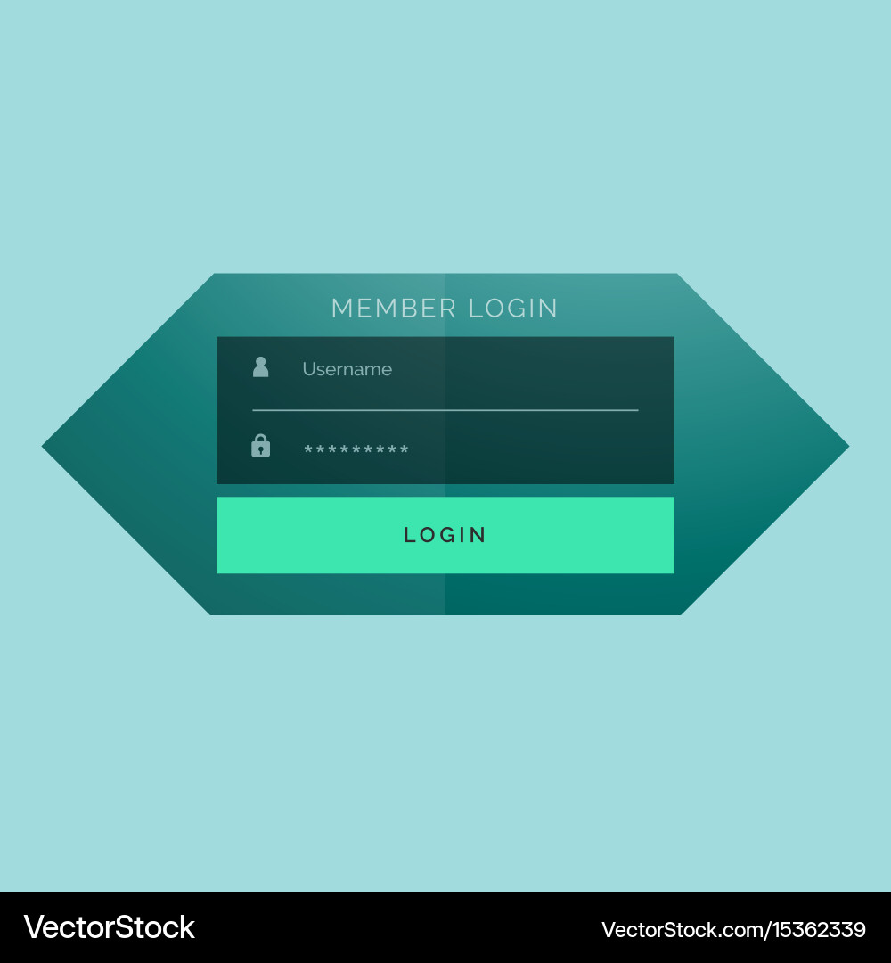 Stylish member login form template design Vector Image