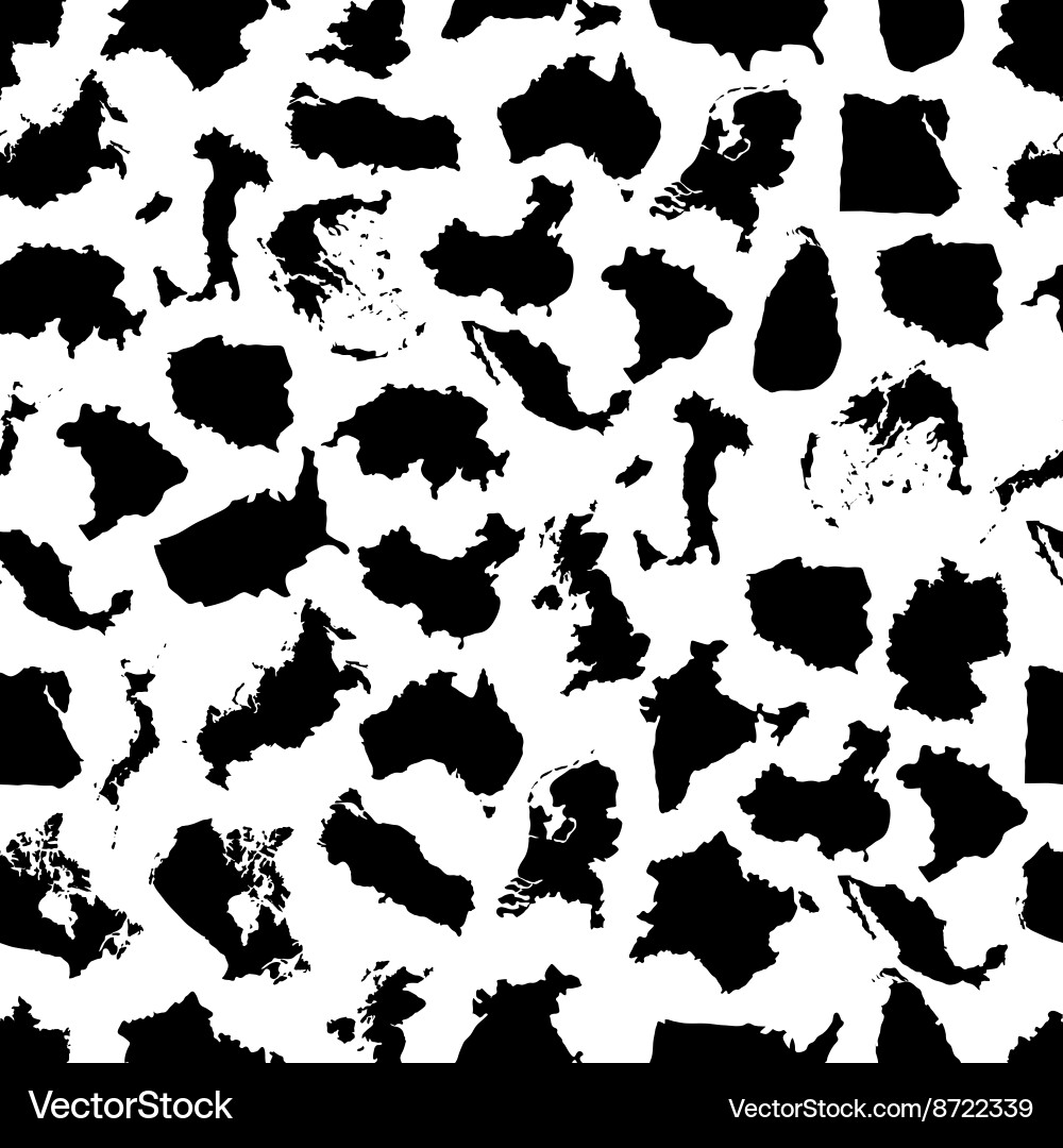Various maps of different country seamless pattern vector image