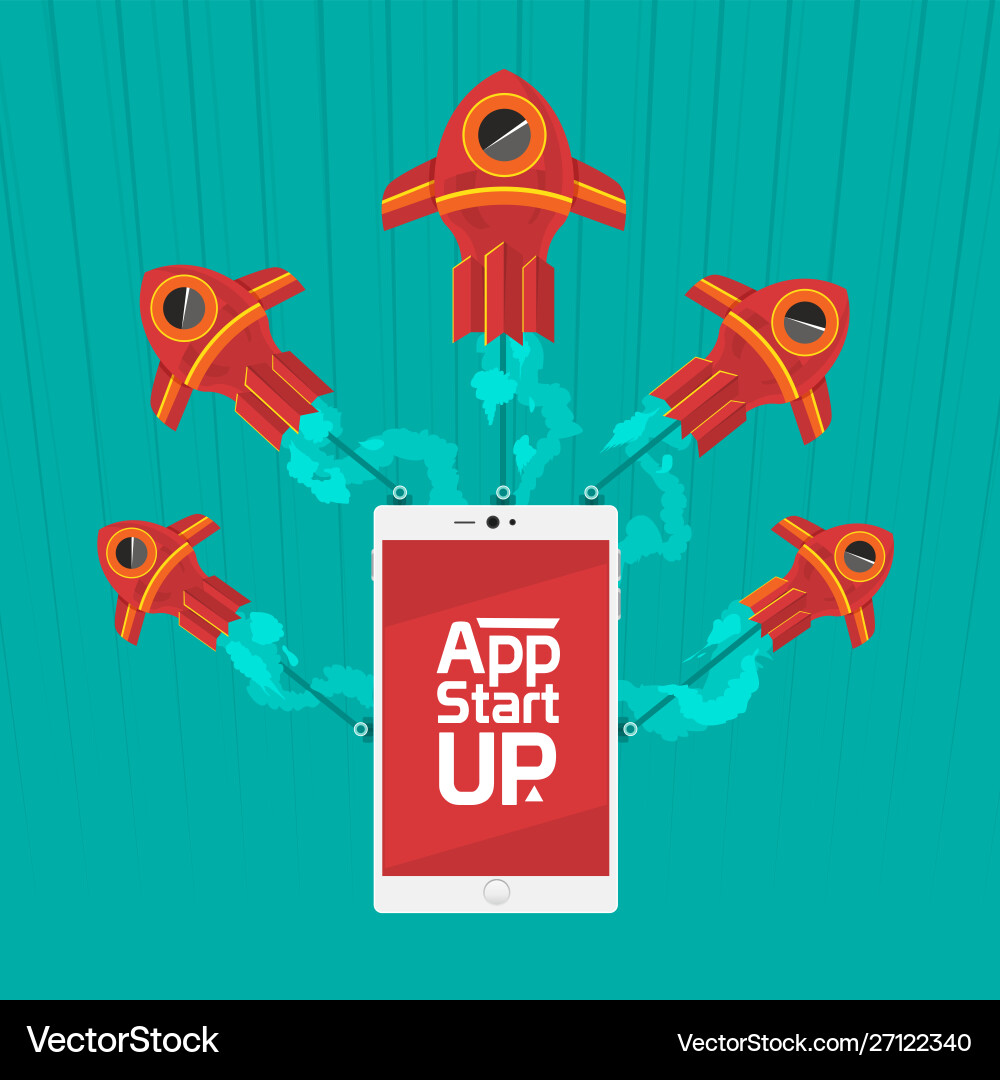App start up with speed logistic to success App start up with speed logistic to success vector image
