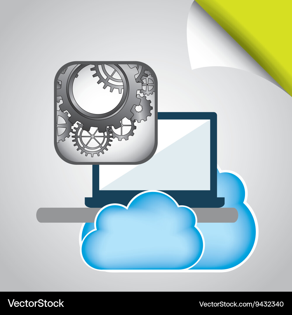 Cloud computing design vector image