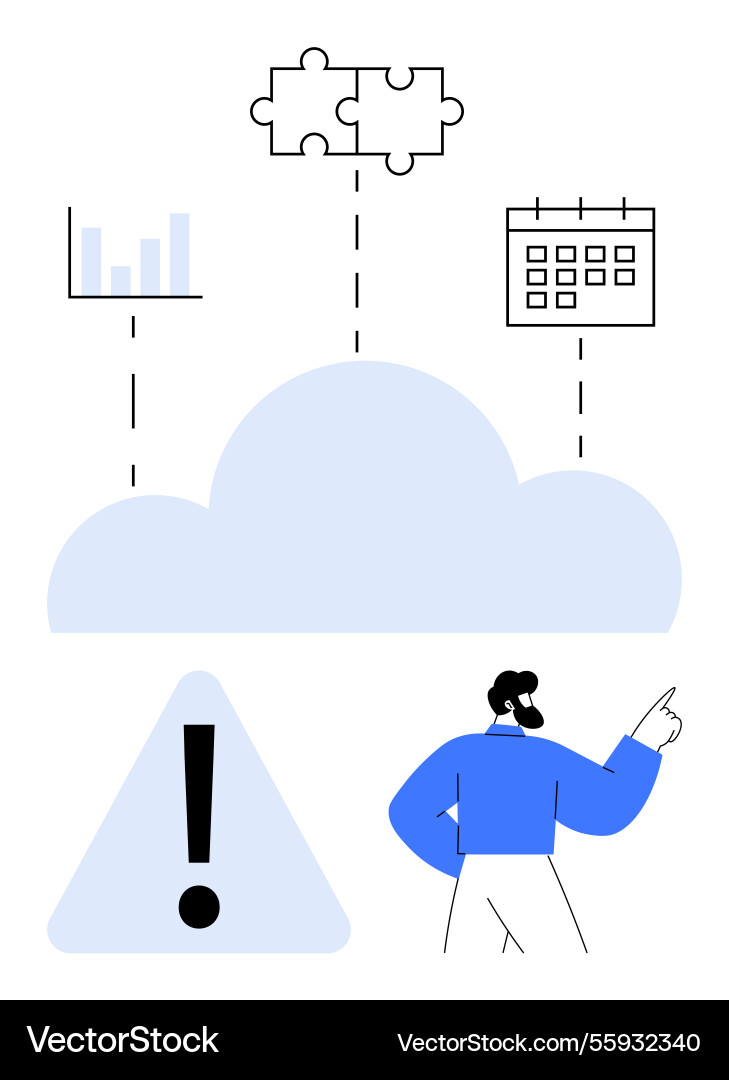 Cloud integration concept with puzzle chart Cloud integration concept with puzzle chart vector image