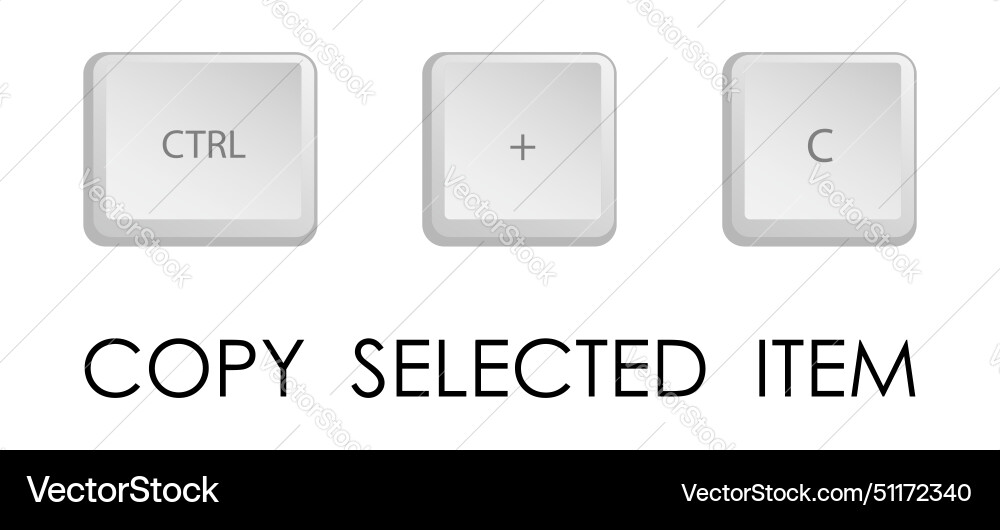 Copy key combination keyboard shortcut vector image