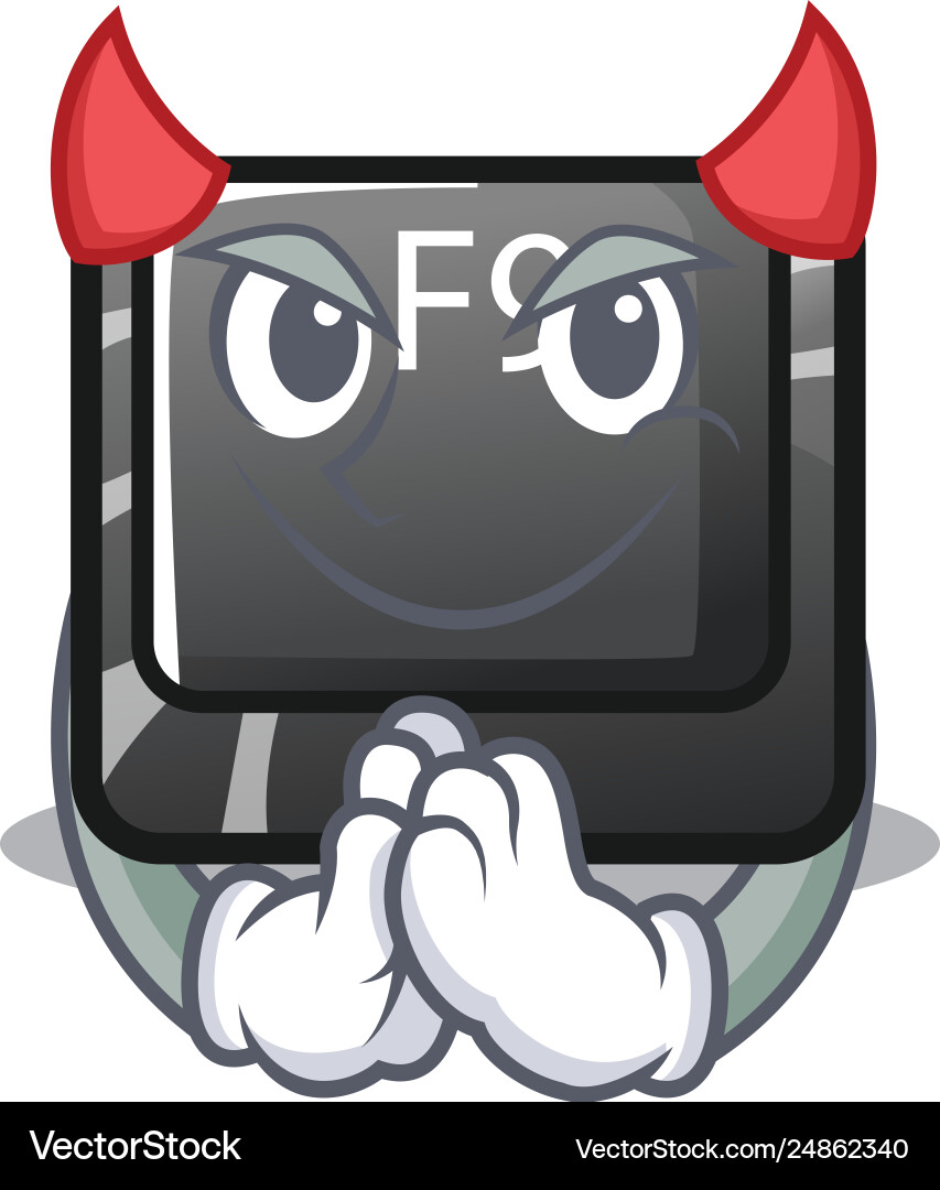Devil button f9 in character shape vector image