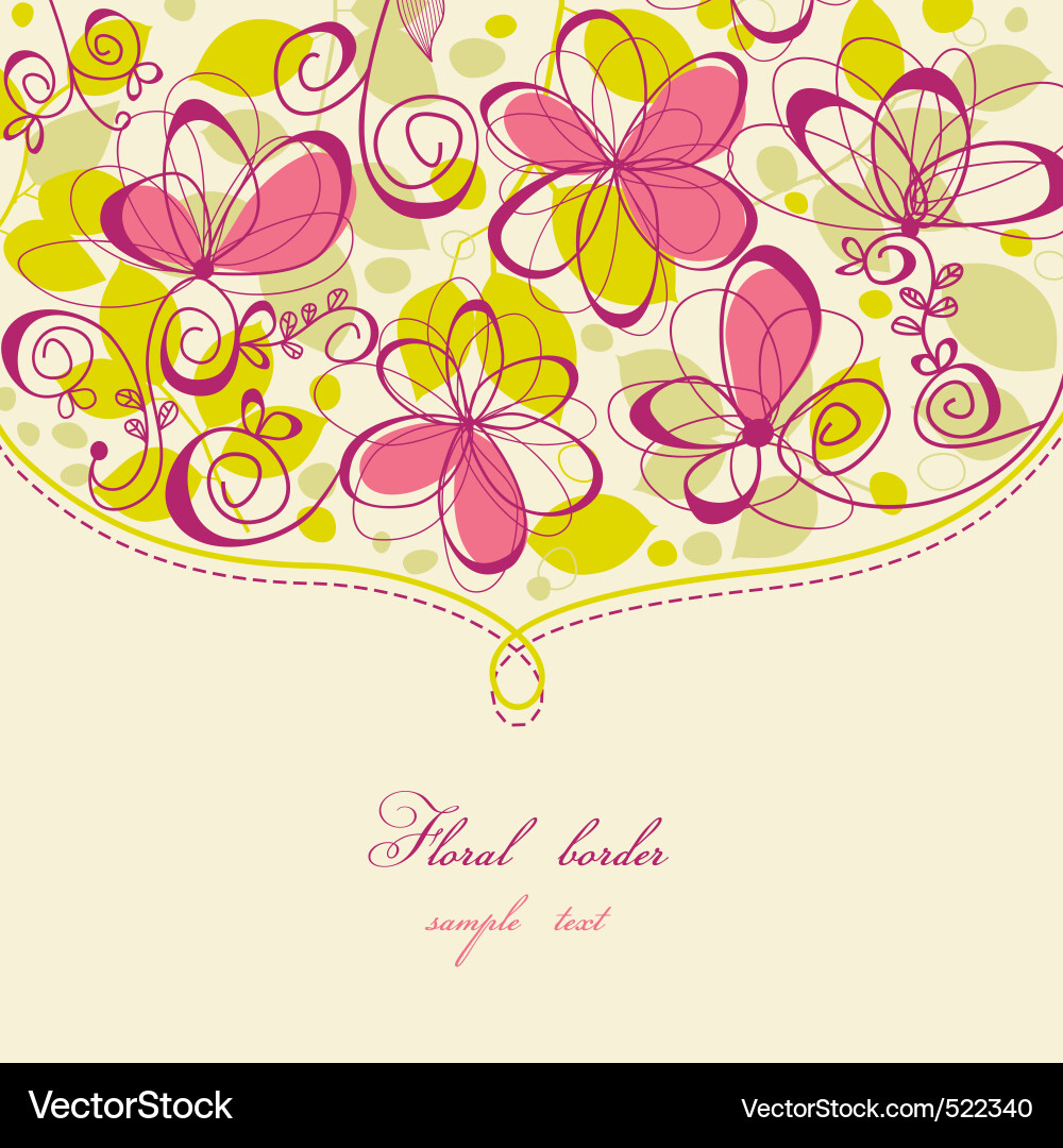 Floral Border Pattern Vector Image