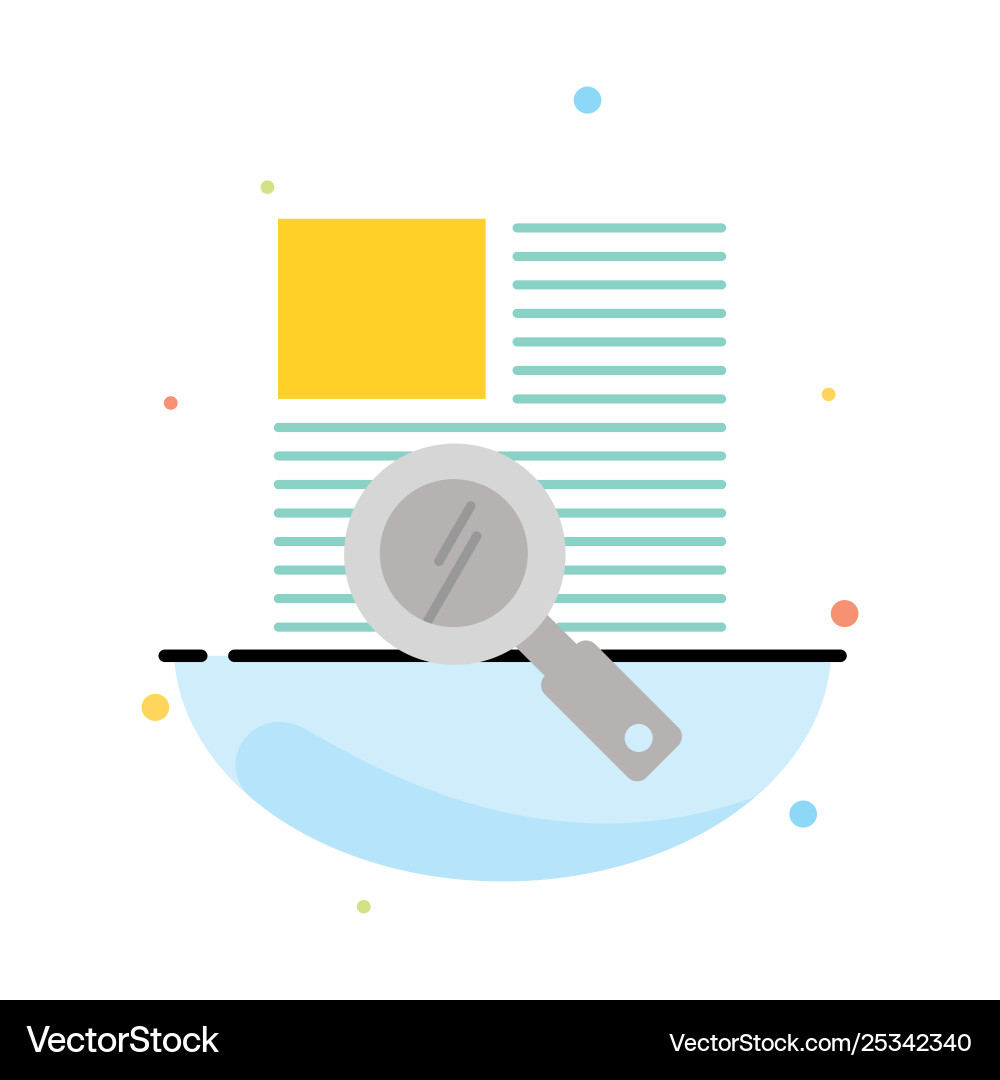 Line text zoom reading abstract flat color icon vector image