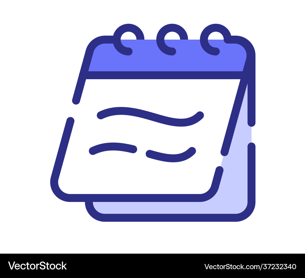 Notebook notes notepad single isolated icon Notebook notes notepad single isolated icon vector image