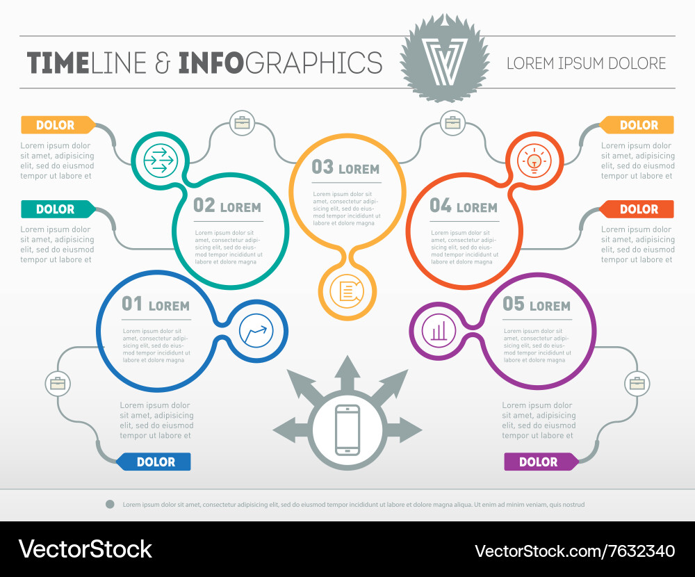 Part of the report with logo and icons set Vector Image