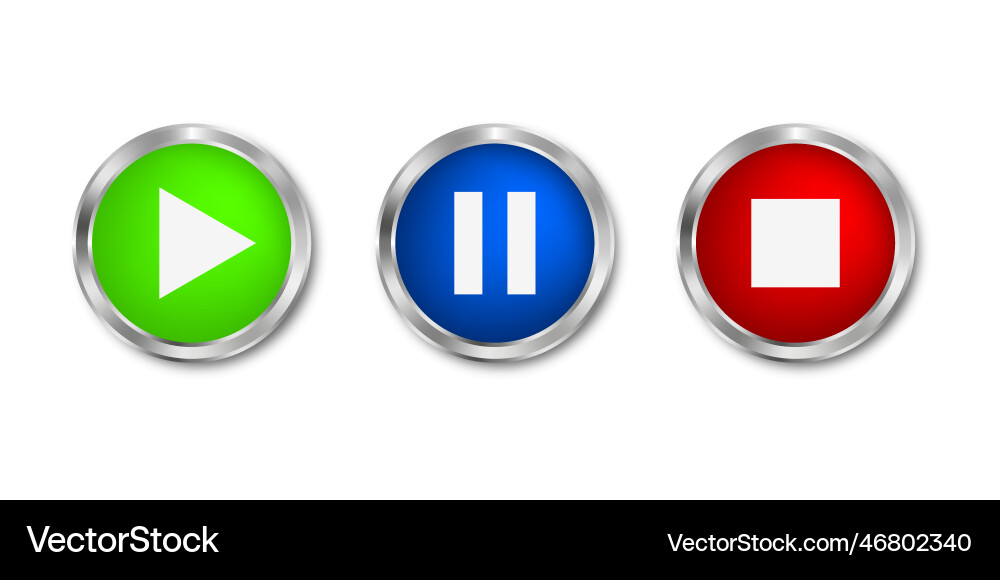Play button icon in realistic style media player Play button icon in realistic style media player vector image