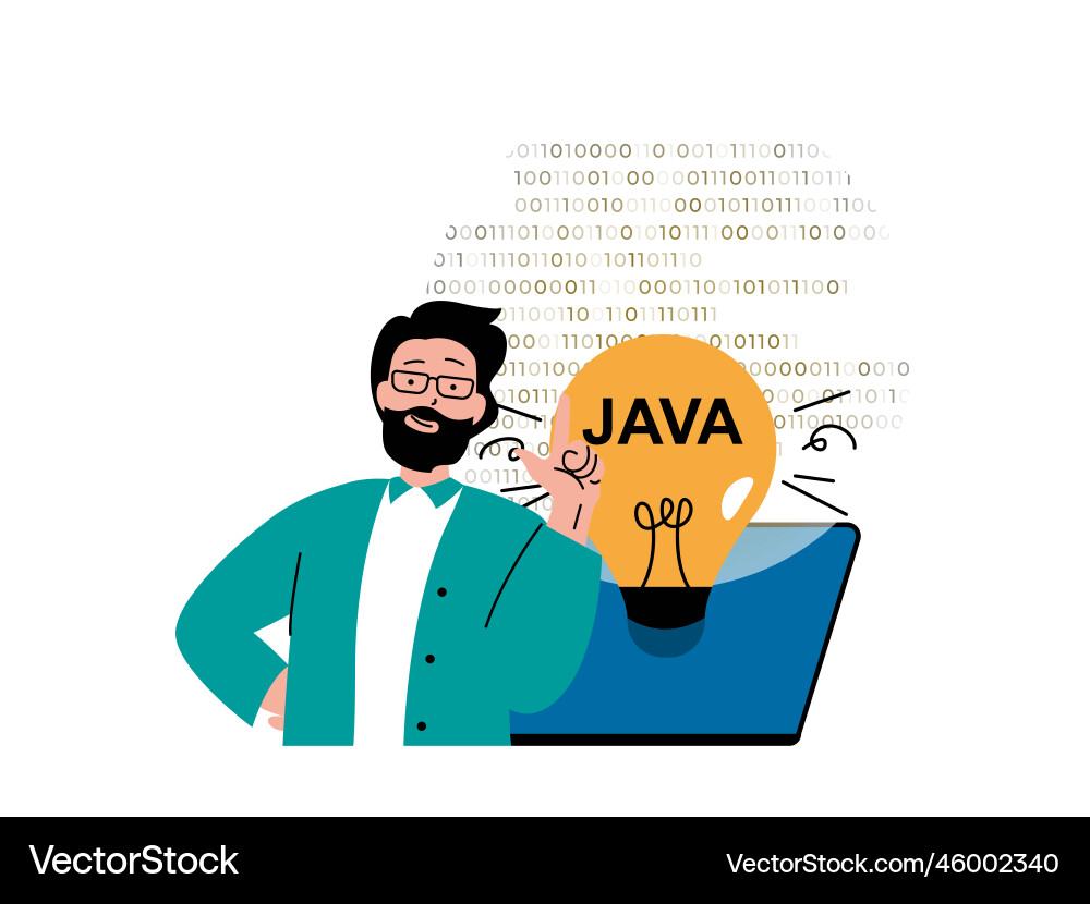Programming software concept with character Programming software concept with character vector image