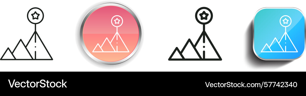 Pyramid chart icon thin linear regular and button Pyramid chart icon thin linear regular and button vector image