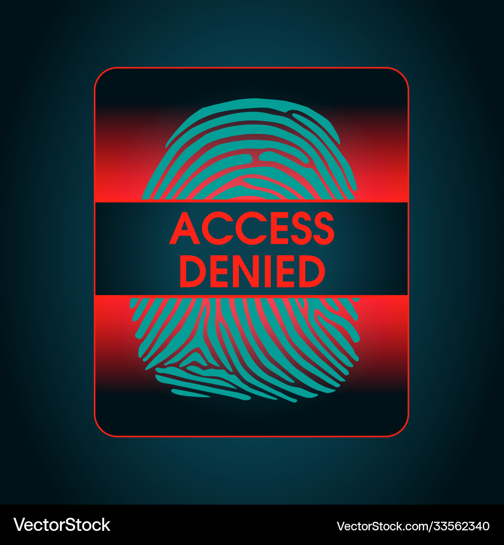 Result fingerprint scan access denied Result fingerprint scan access denied vector image