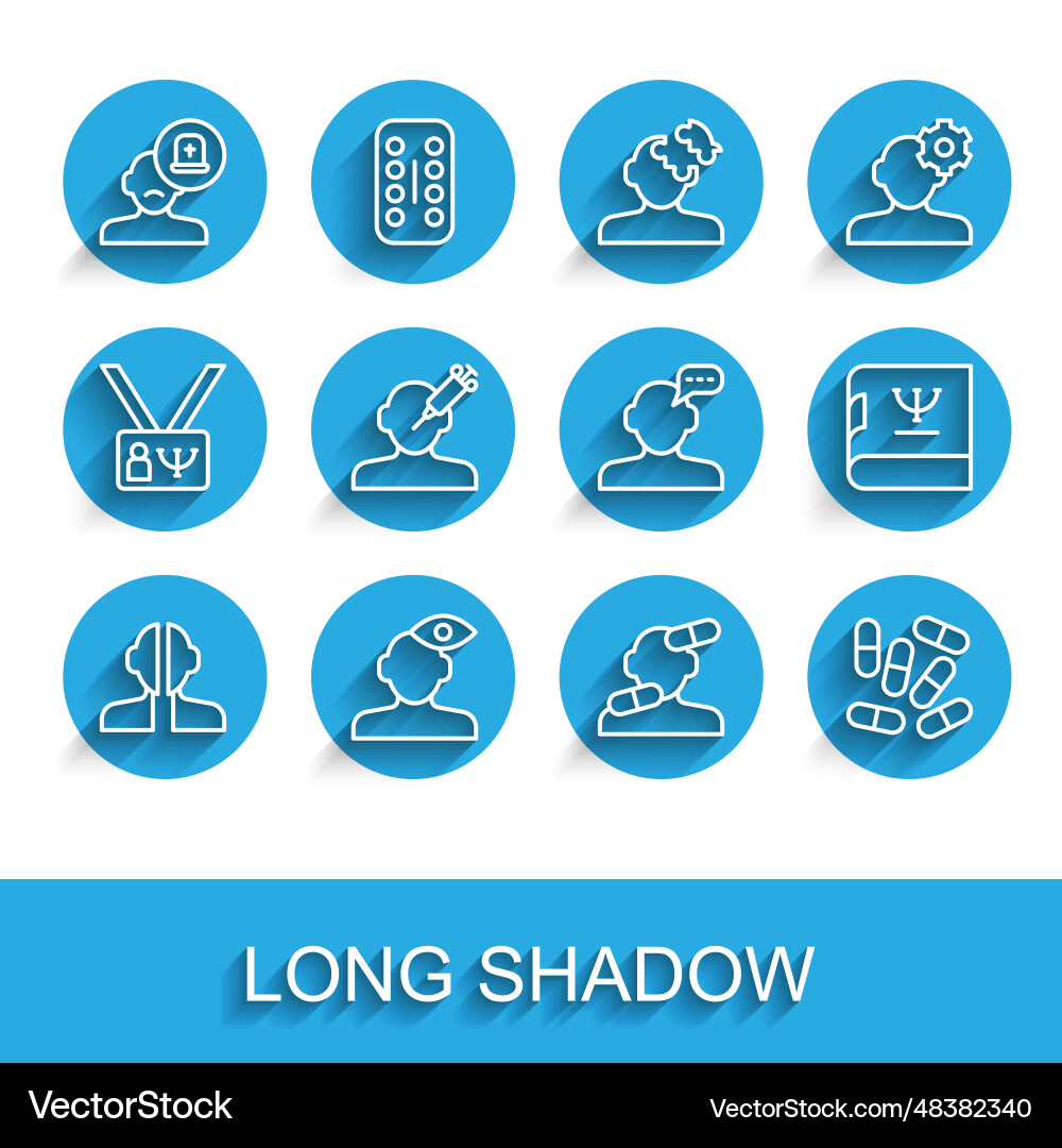 Set line bipolar disorder solution problem Vector Image
