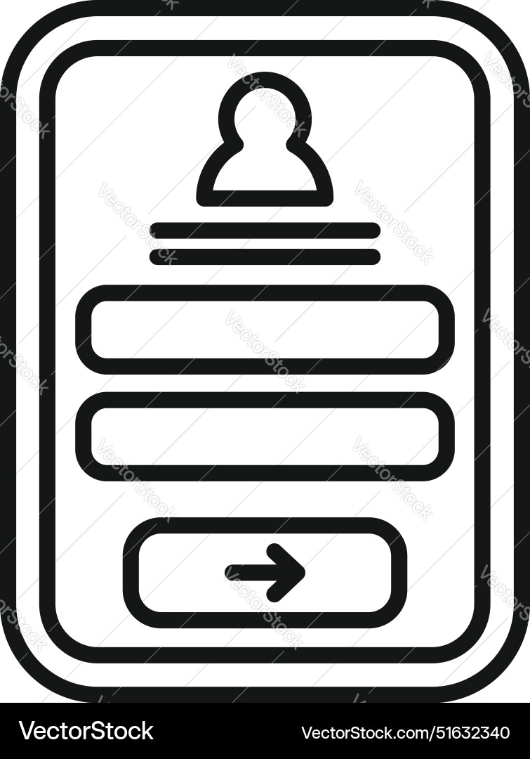 Smartphone displaying user profile interface Vector Image