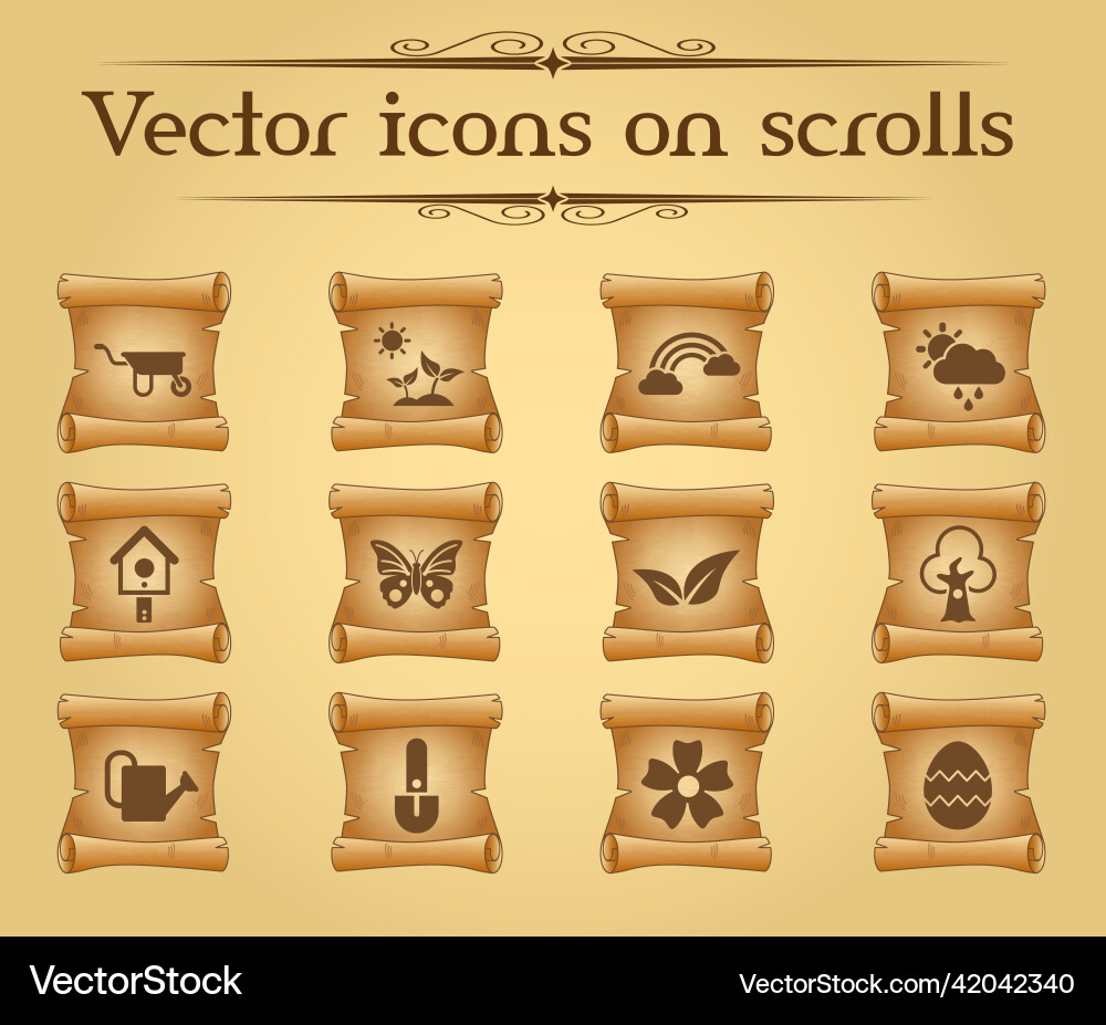 Spring icon set Vector Image