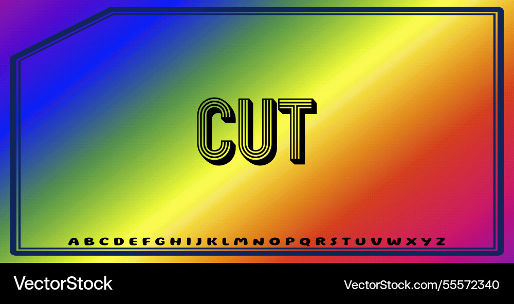 Text effects with editable colors and abstract vector image