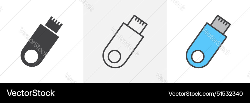 Usb pendrive icon set data transfer computer Usb pendrive icon set data transfer computer vector image
