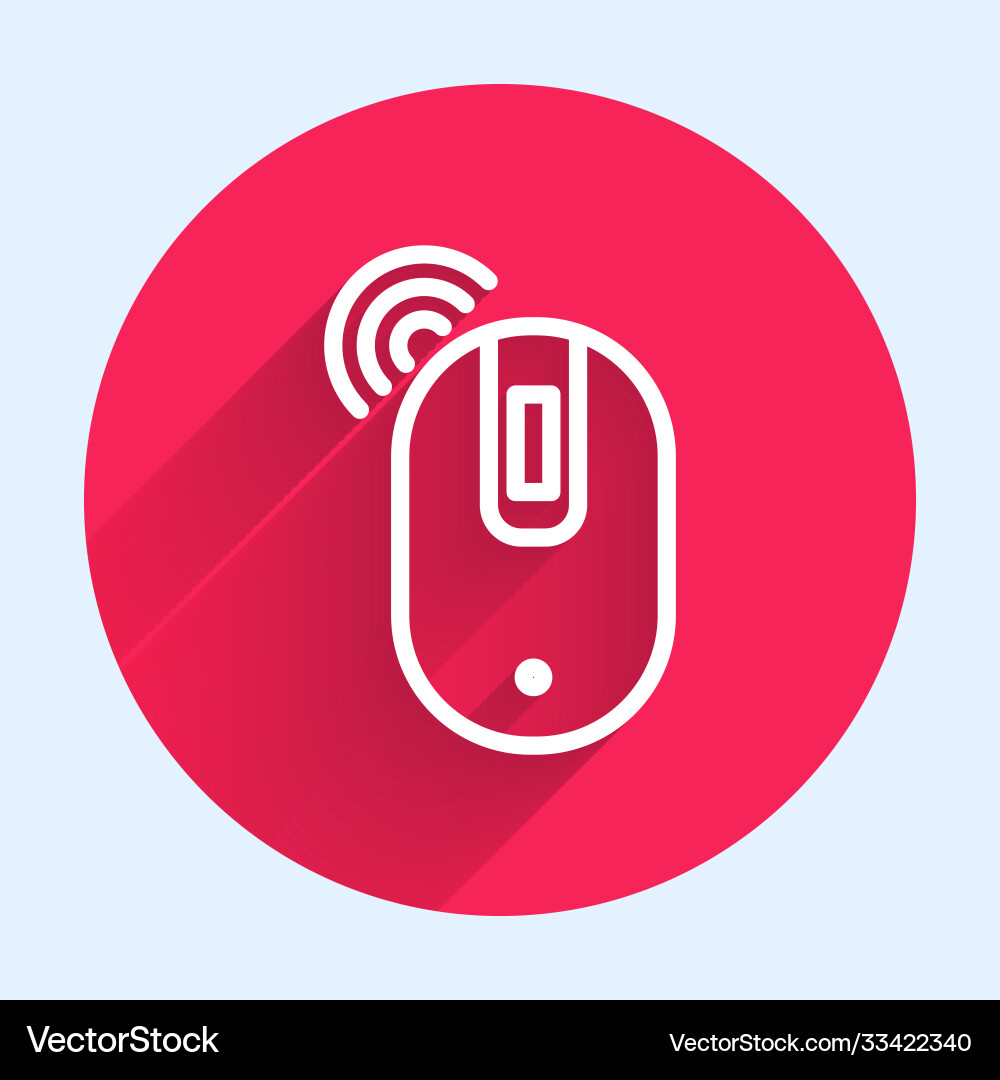 White line wireless computer mouse icon isolated White line wireless computer mouse icon isolated vector image