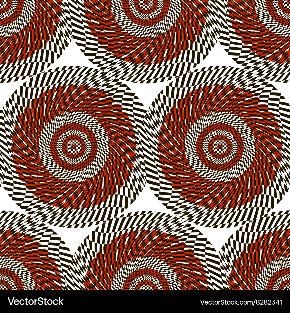 Abstract pattern of black and red stylized circles Vector Image
