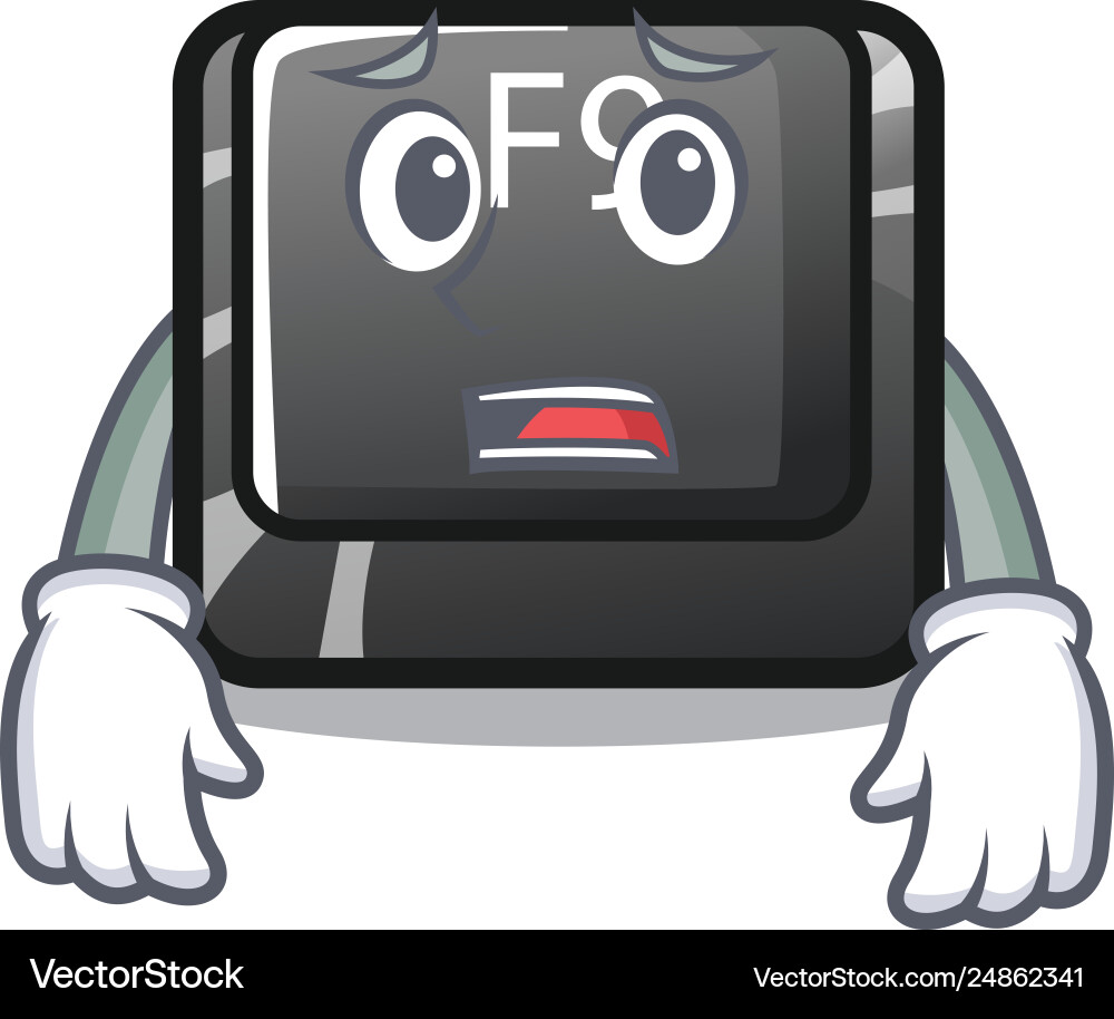 Afraid button f9 in character shape vector image